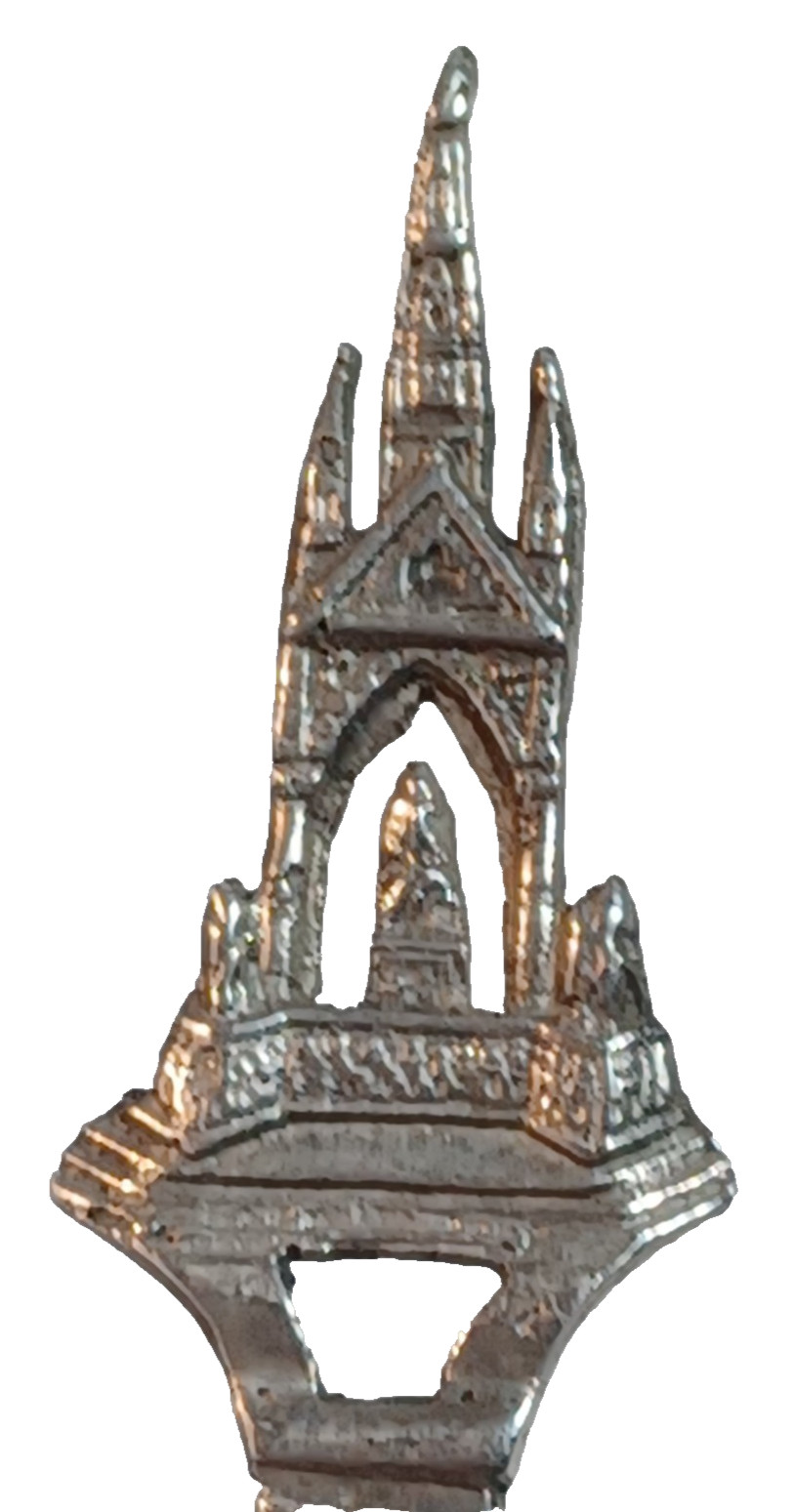 Vtg Scott Monument Edinburgh Saunders & Shepherd Sterling Spoon Brooch Pin