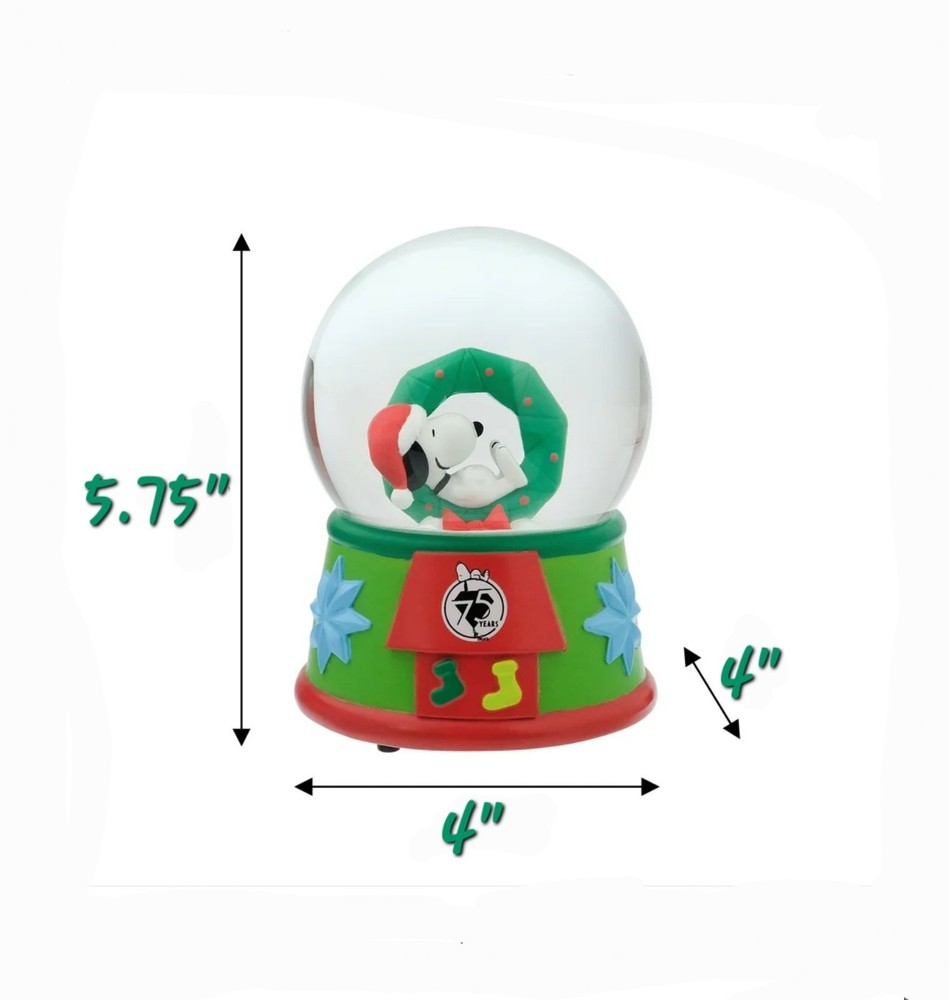 Snoopy 75Th Anniversary Snow Globe