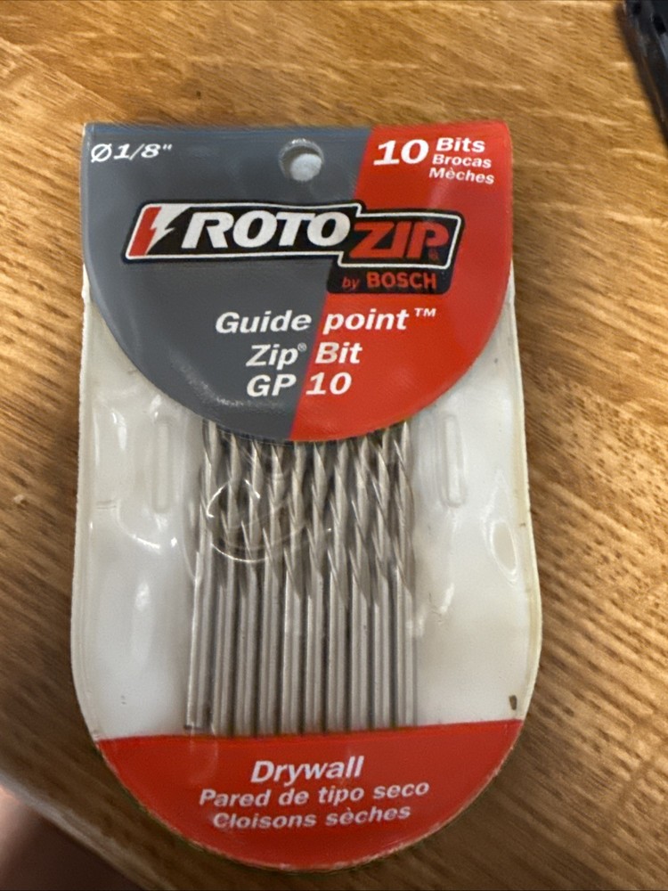 10 Bits Roto Zip Guidepoint Zip Bits 1/8" GP10 For Drywall
