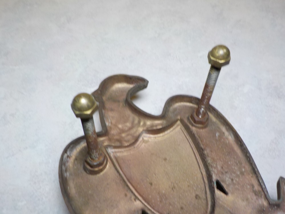 Vintage Solid Brass American Eagle Door Knocker Shield 7'' tall