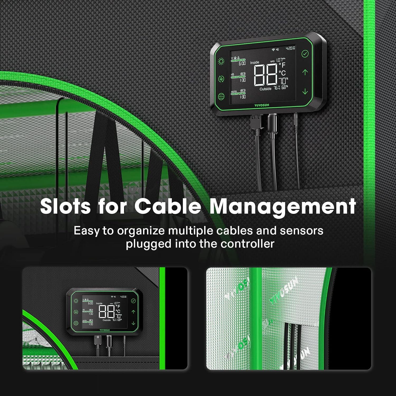 VIVOSUN 5x5FT Complete Roof Grow Tent kit & 100W Grow Light 6" Air Filter Fan