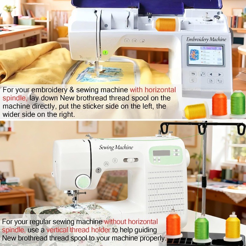 Spools Polyester Embroidery Machine Thread Kit Each Spool - Colors Compatible