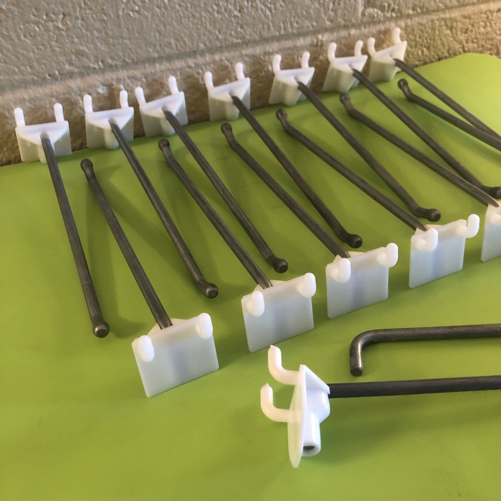 14 Retail POS Hooks Pegboard Wall organization Hardware, 6” usable area, 7”total