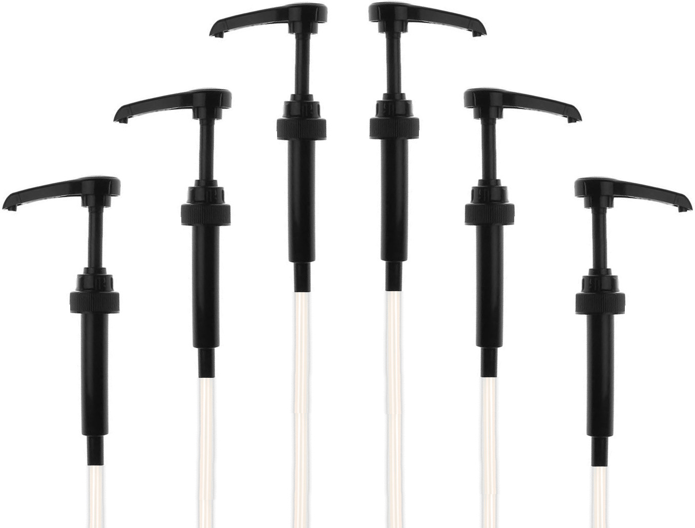 Black Coffee Syrup Pump for 750 ml Bottles (Pack of 6) Fits Torani and more