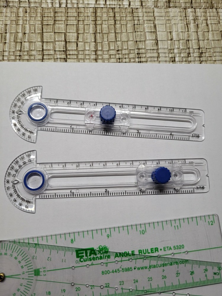 2 Geo Tool Compass and 1 angle ruler MATH DRAFTING ART Preowned