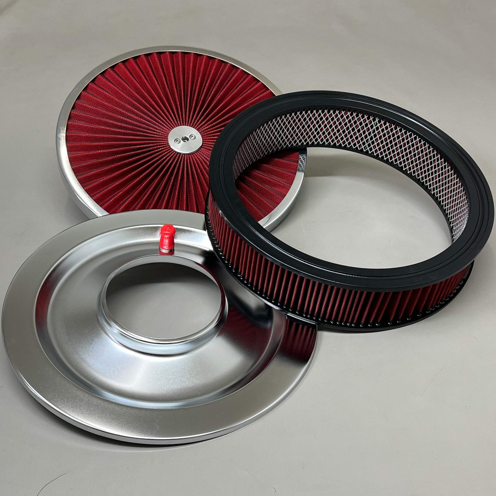 SPEEDMASTER Element Extreme Top Air Cleaner Kit 14"x2" Red/Chrome PCE104.1047