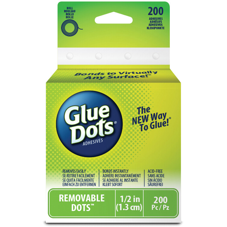 Glue Dots GD08248 Clear Dot Roll-Removable .5" 200/Pkg