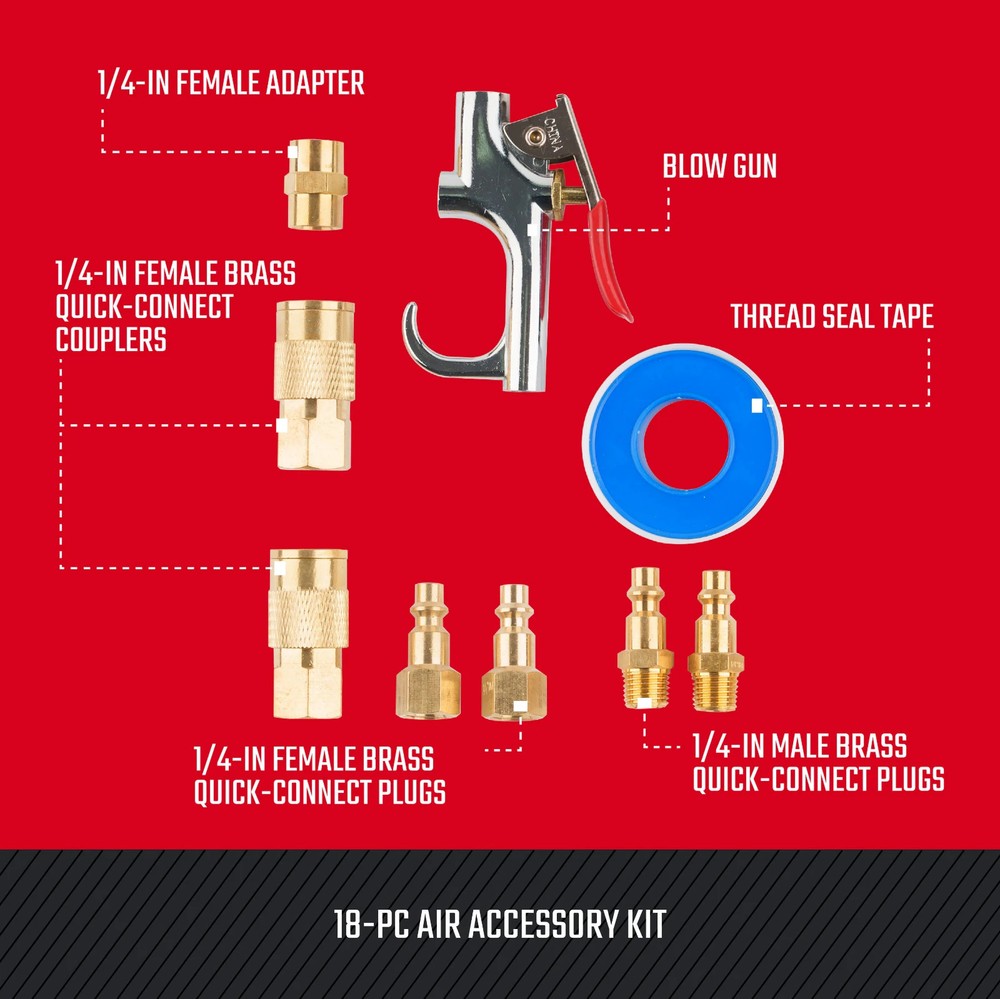 CRAFTSMAN 18-Piece Air Compressor Accessory Kit Pneumatic Tools Set