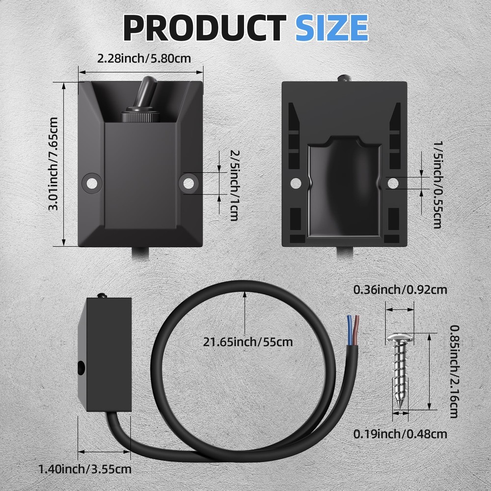 Wired Toggle Switch 12V 30A Heavy Duty Waterproof Toggle Switch SPST ON/Off 2...