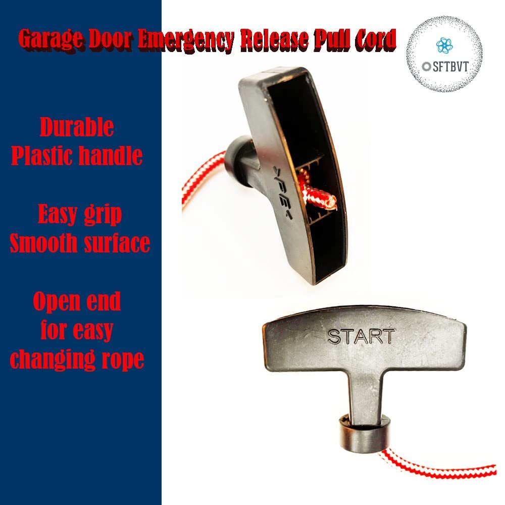 Garage Door Emergency Release Pull Cord with Handle Garage Opener Rope Puller