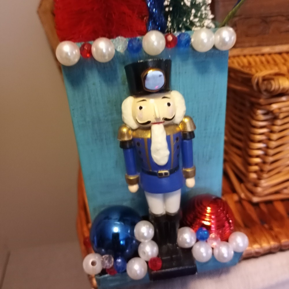 Altered Match Book Holder. Nutcracker Christmas Decoration. Assemblage Art