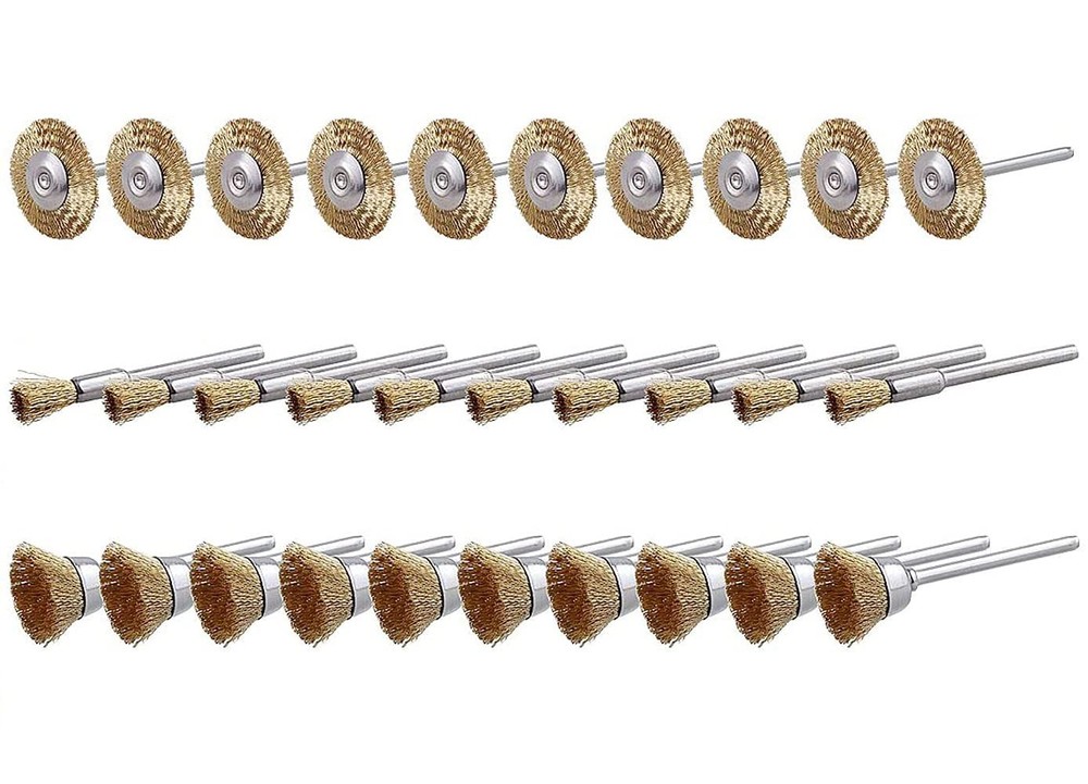 30 PCS Brass Wire Wheel For Buffing Drill Attachment Polish Rotary Tool
