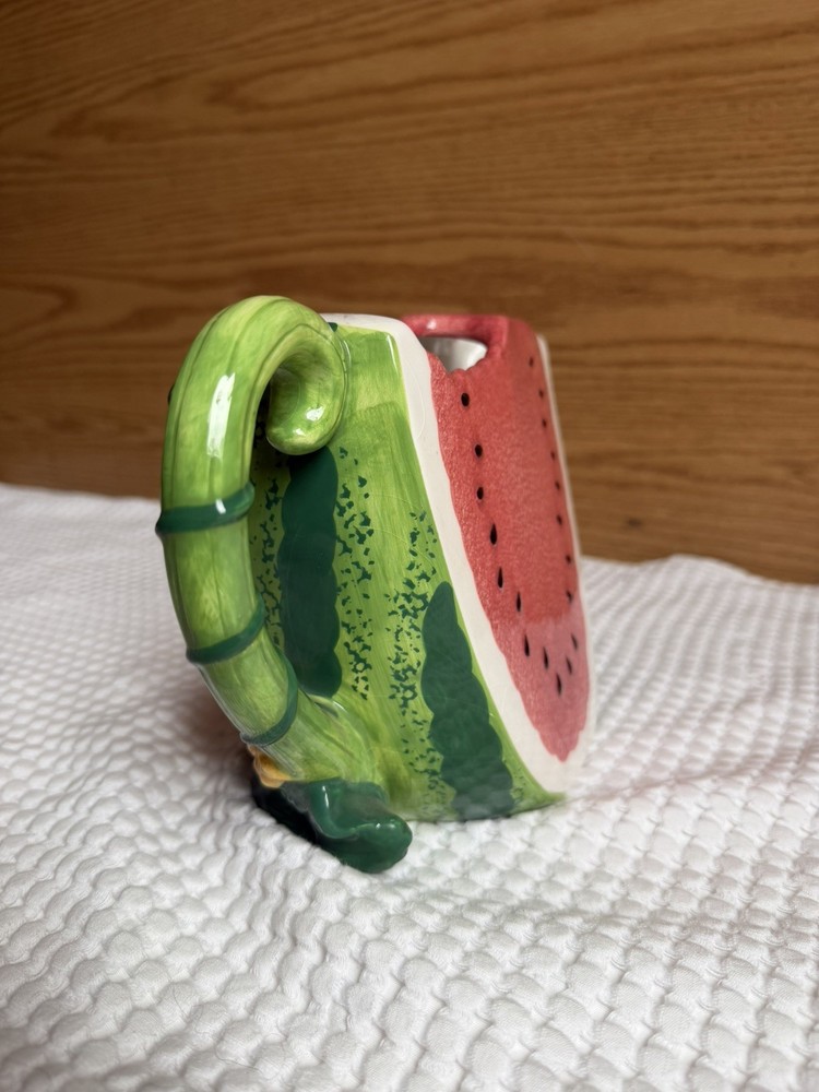 Garden Ridge Watermelon Pottery Pitcher