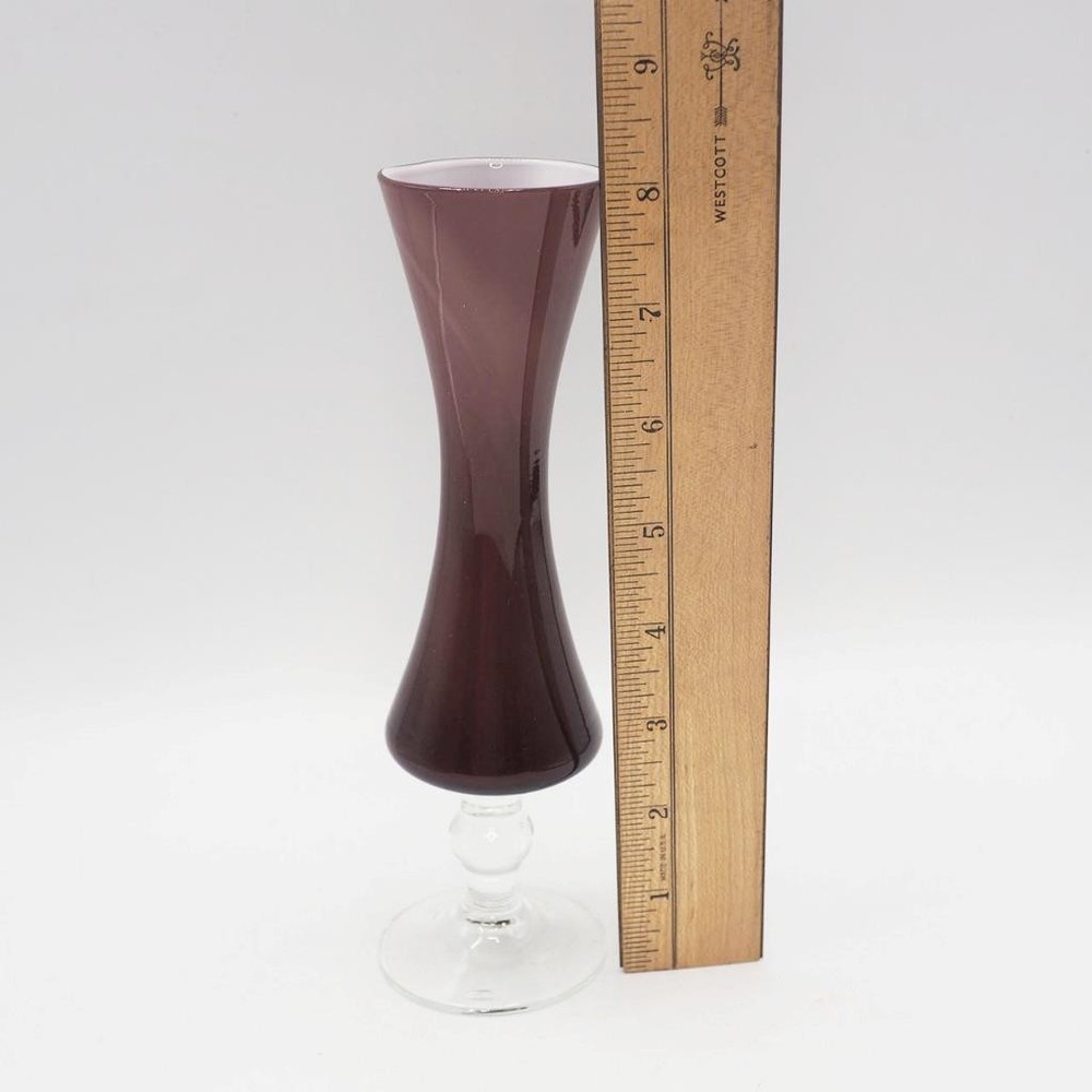 Dark Cranberry Colored Flute Vase