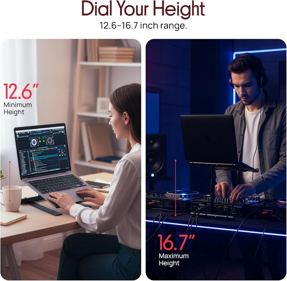 Portable Folding Laptop Stand - Standing Table with Adjustable Angle, Foldabl...