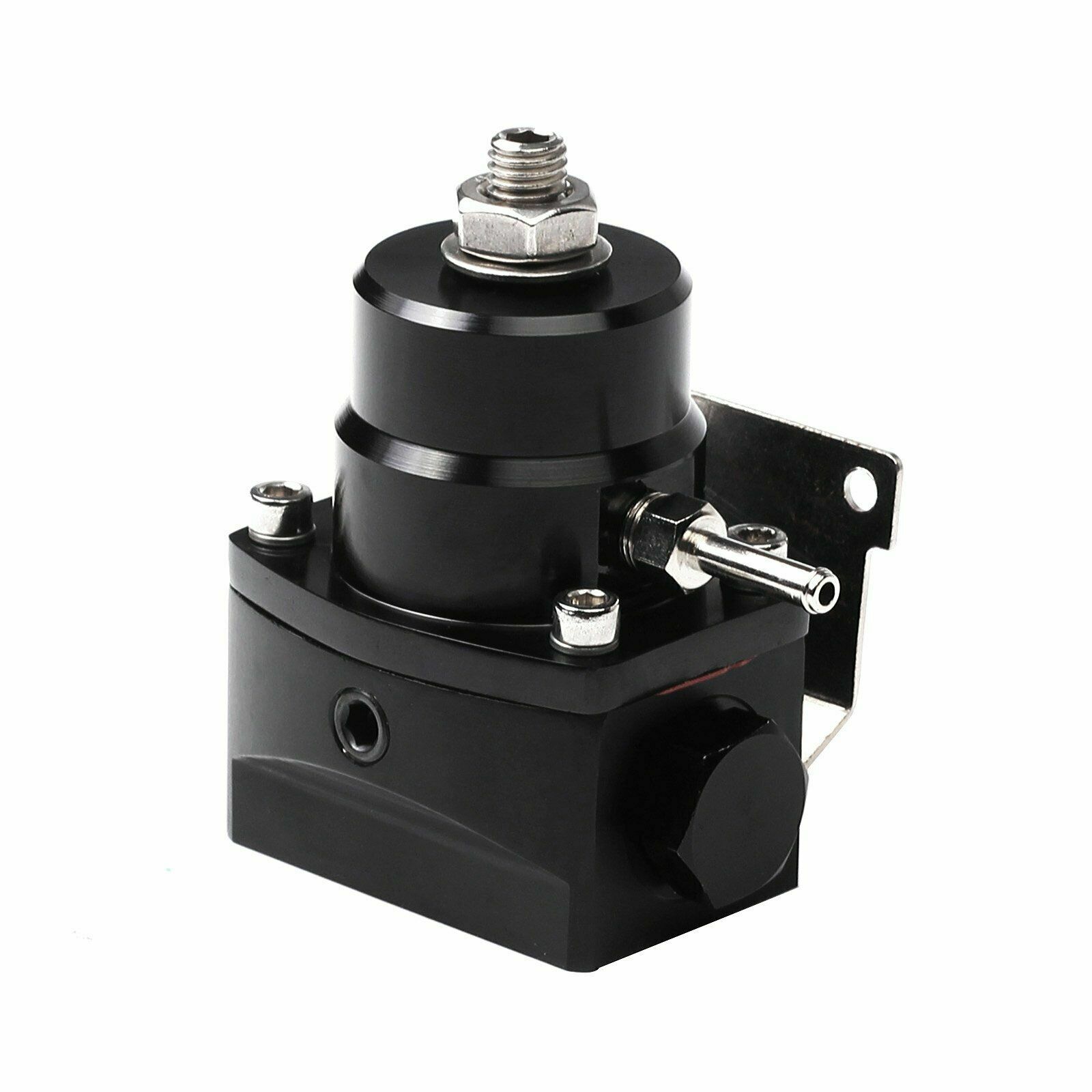 Universal 0-100 Psi 6AN Adjustable Fuel Pressure Regulator Kit W/ Gauge Black