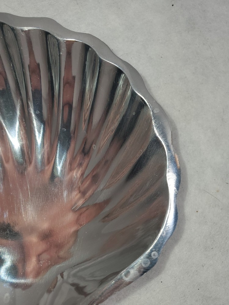 Silverplate Scallop SeaShell Trinket Soap Candy Condiment Dish Beach Table Decor