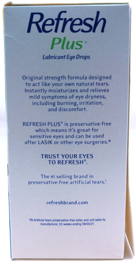Refresh Plus Lubricant Eye Drops PF, 70 Vials, Exp. 7/26+