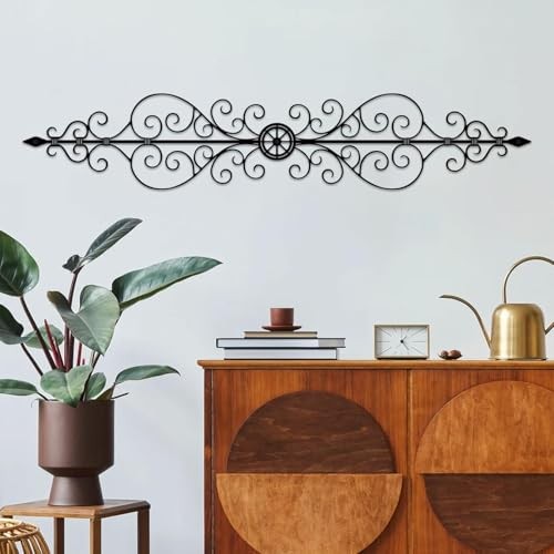 ruelen Metal Scroll Wall Decor Rustic Iron Wall Medallion Small Scroll A