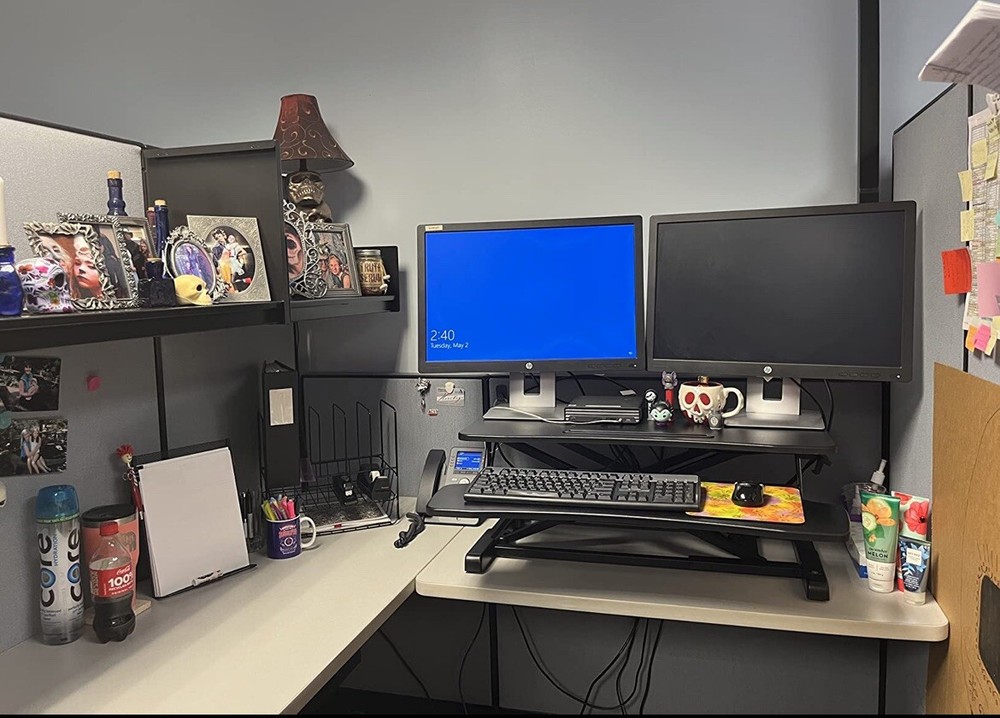 TechOrbits Adjustable Height Sit Stand Desktop - With Easy Lift Technology