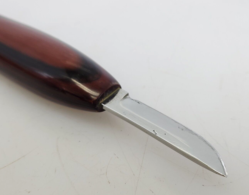7" Brown Wood Carving Knife with 2" Blade, Unknown Maker