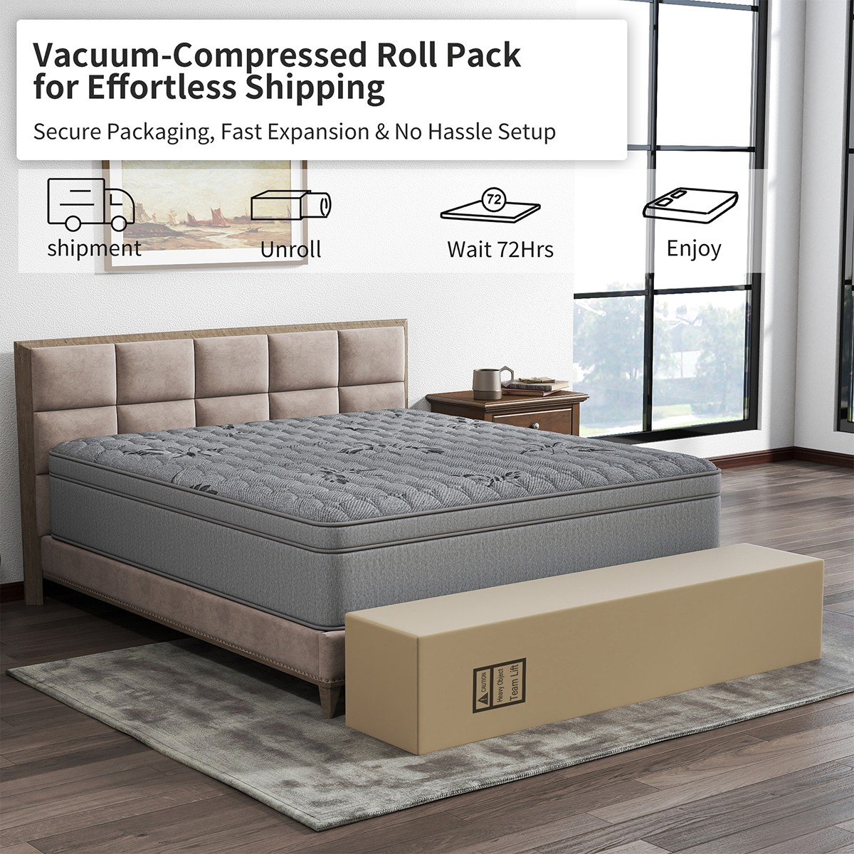 12/14-Inch Gel Memory Foam Hybrid Spring Mattress in a Box