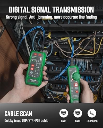 Multi-Function Network Cable Tester RJ11 RJ45 CAT5/6 POE STP, Continuity & Pairi