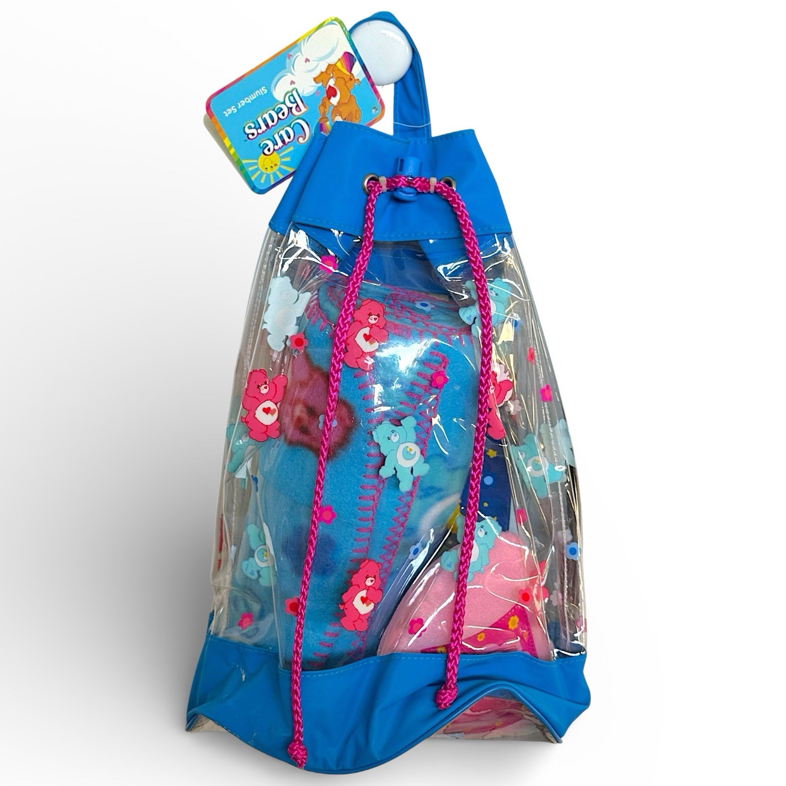 Vintage Care Bears Sleepover Slumber Backpack Bag Set New