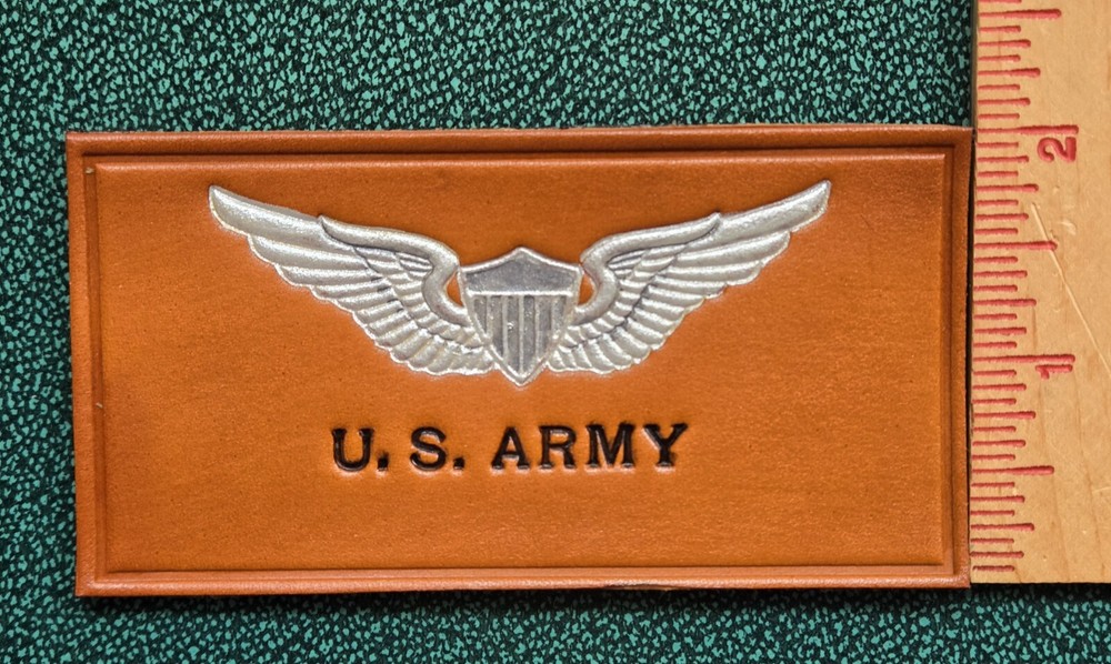 Leather Name Tag U.S. ARMY Pilot Squadron Patch A-2 Aviation