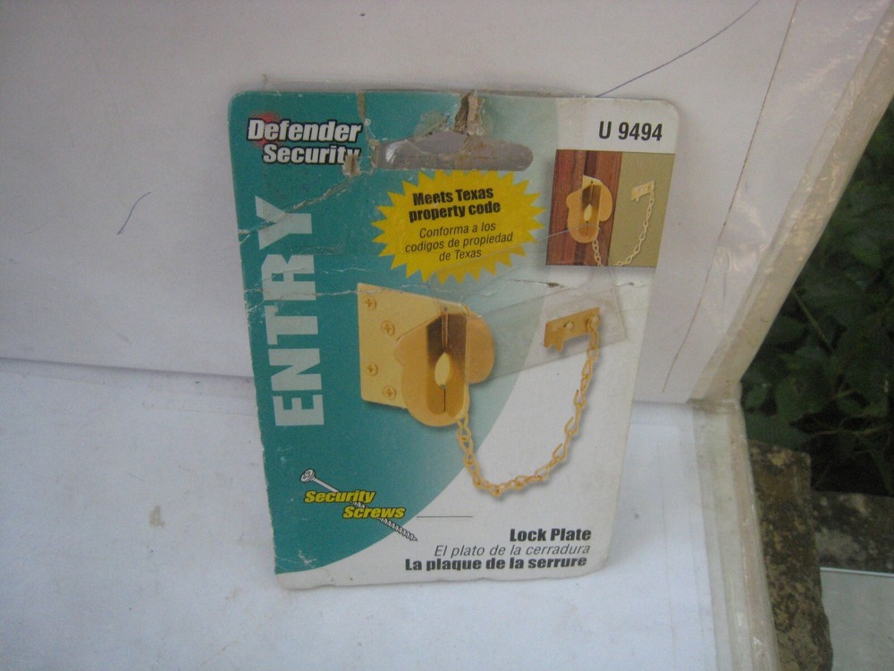 DEFENDER SECURITY U 9494 Brass Plated Texas Security Bolt