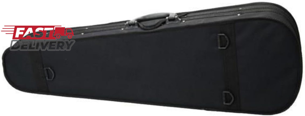 4/4 Cloth Fluff Triangle Shape Silver Gray Violin Case Black