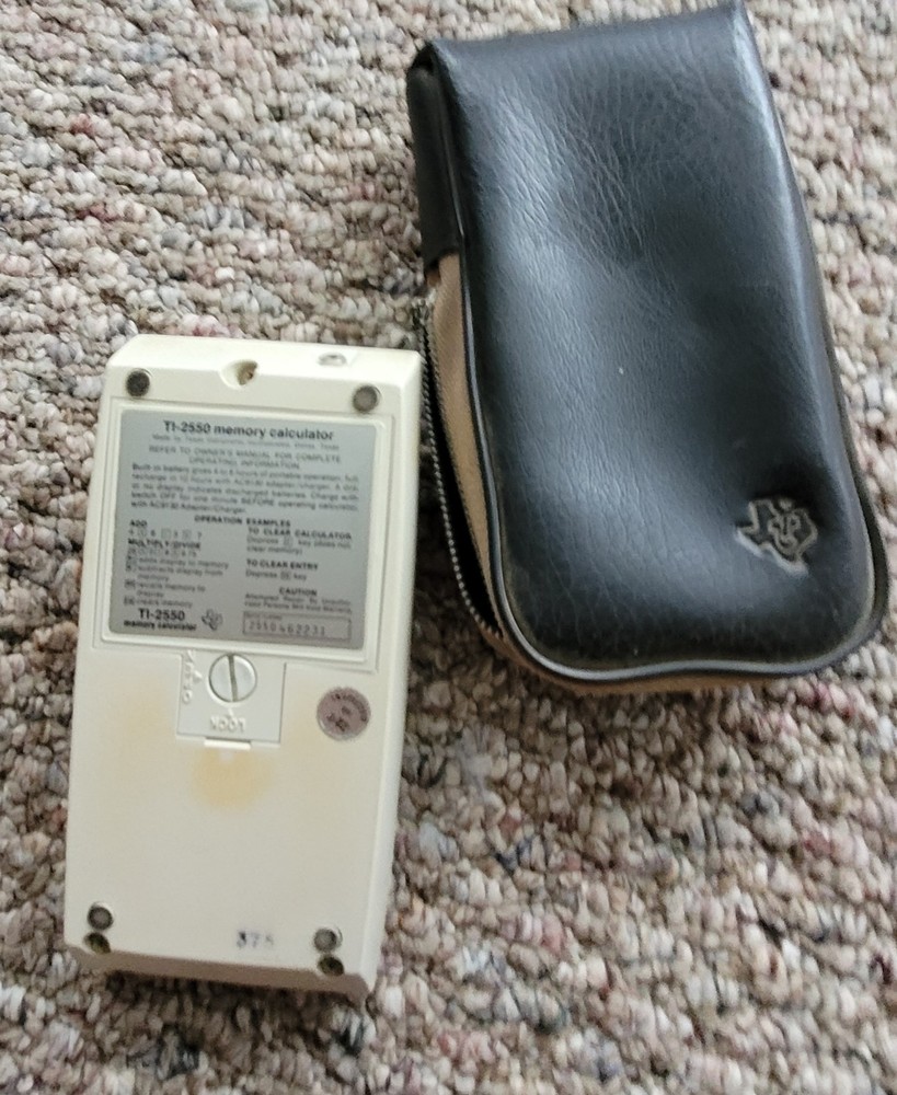 Vintage calculator Texas Instruments TI 2550 with Memory with Case