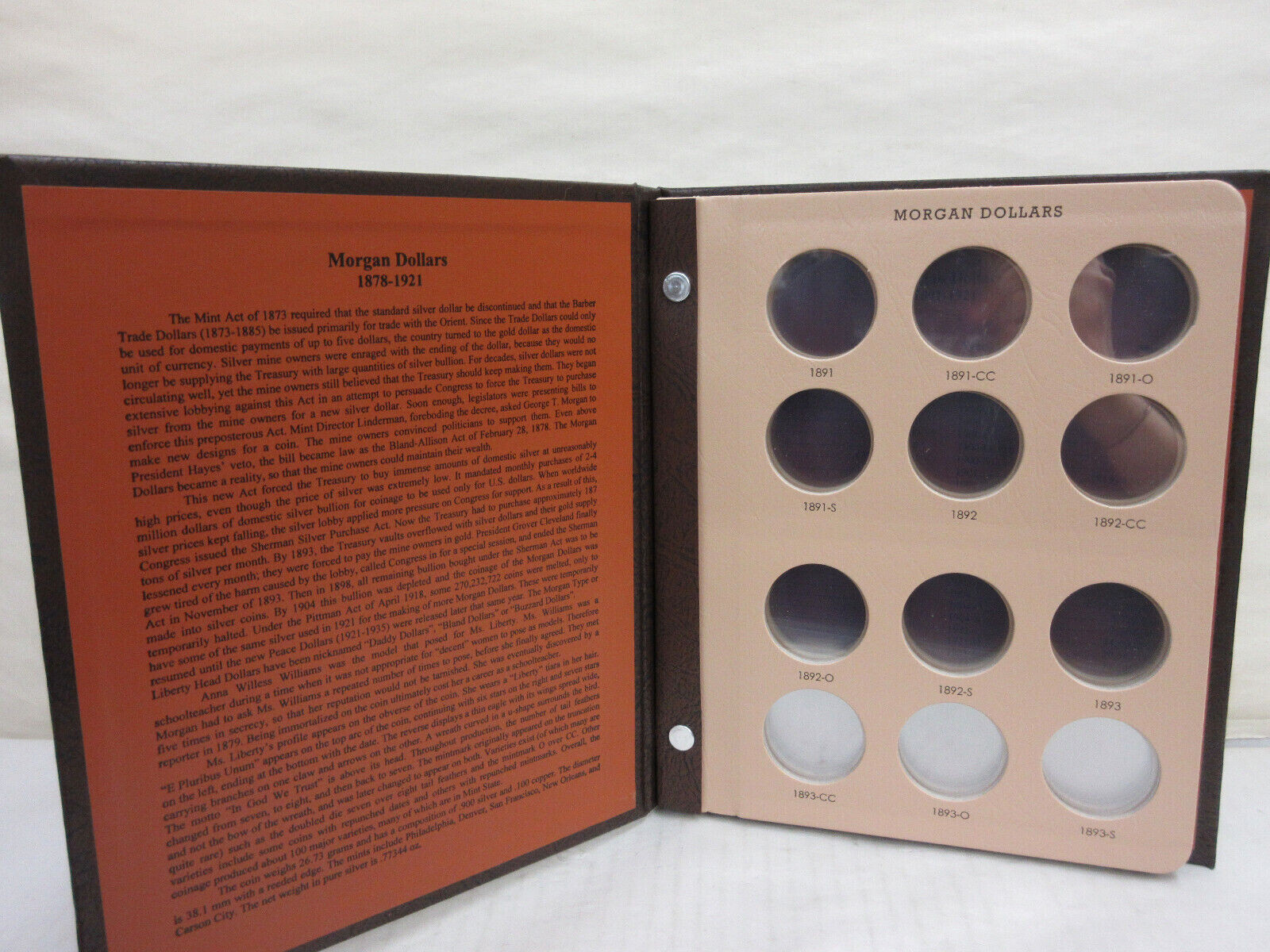 2 NEW Dansco Coin Albums #7178 & 7179 Morgan Dollars Complete Set 1878-1921