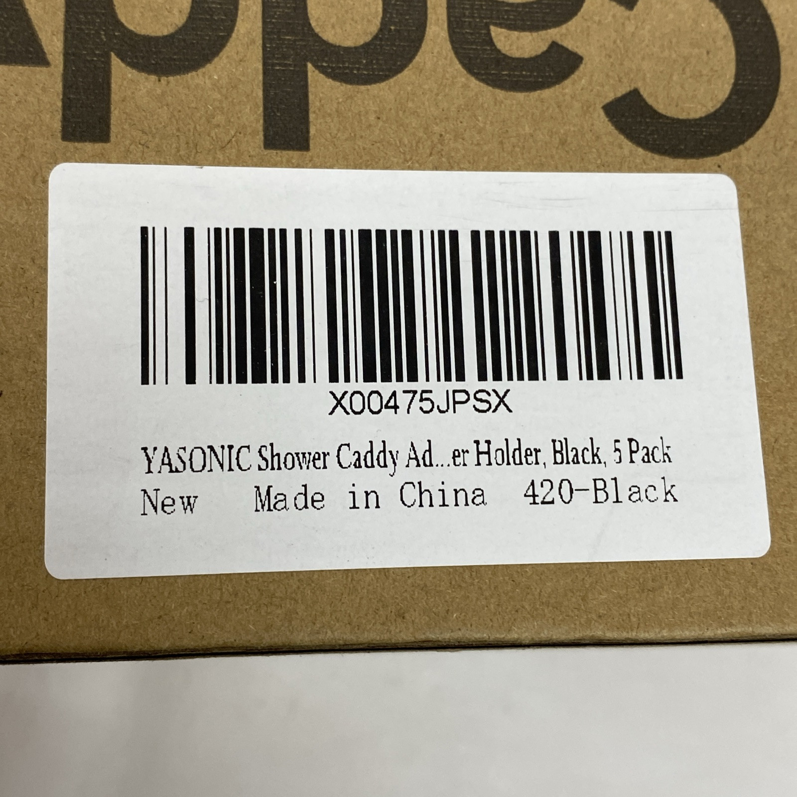 5 Pack Black Shower Caddy No Drill, Bathroom Organizers Removable Hooks - New