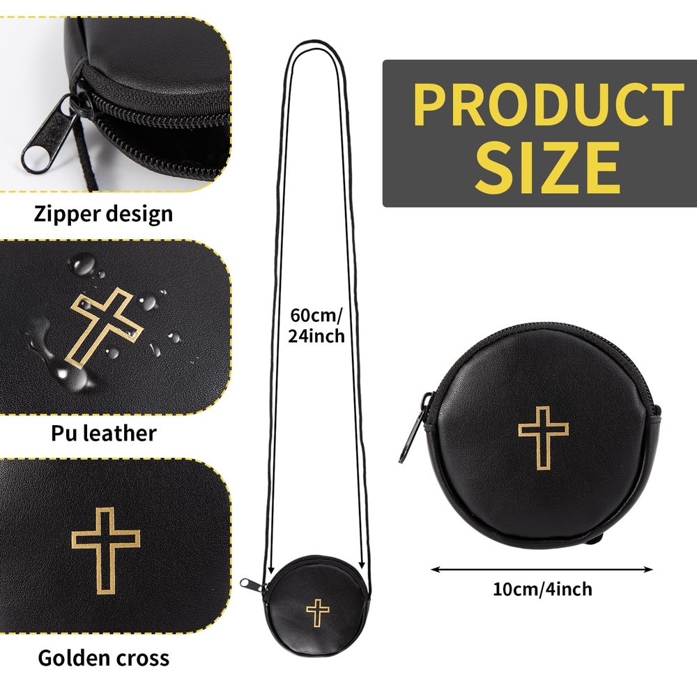 Leather Catholic Communion Burse Pyx Container Rosary Pouch Priest Gift