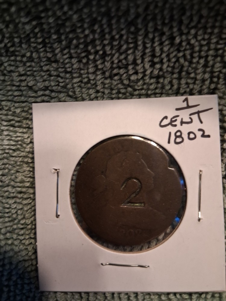 1802 US large Cent. Counterstamped