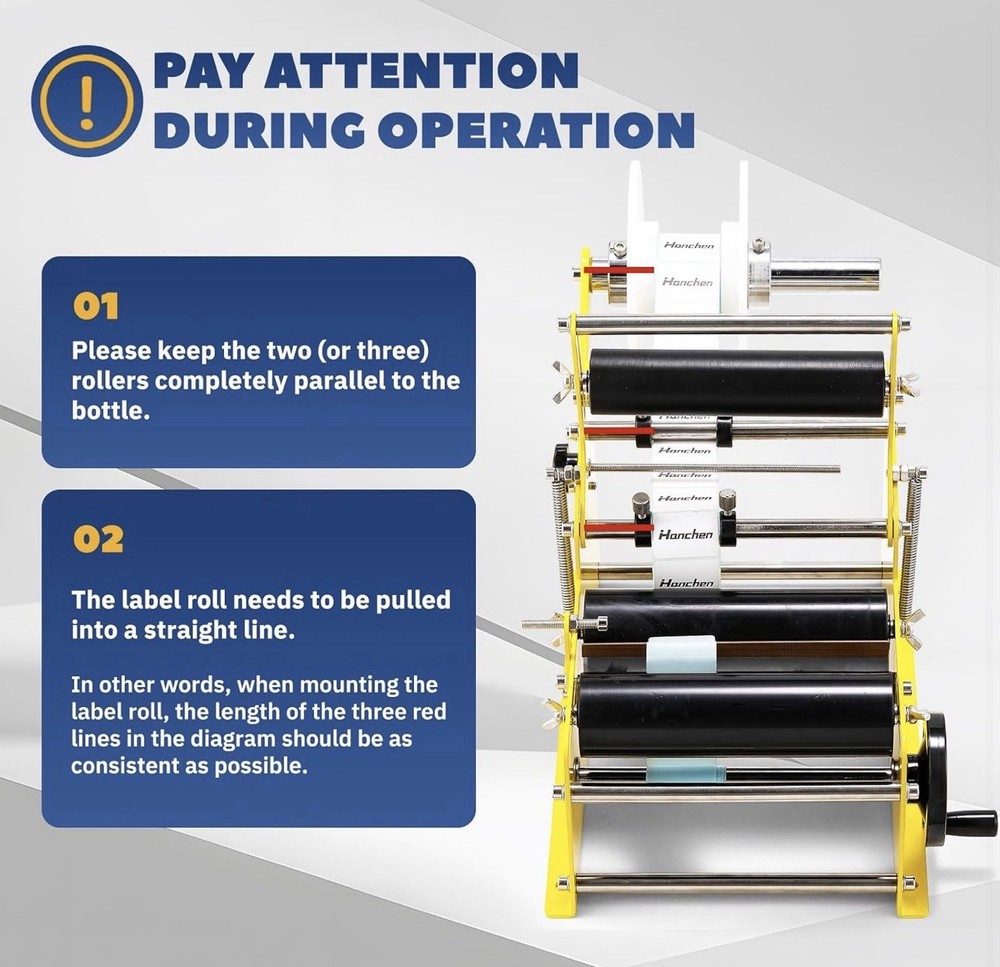 Hanchen Bottle Labeler Manual Round Labeling Machine Adjustable Label Applicator