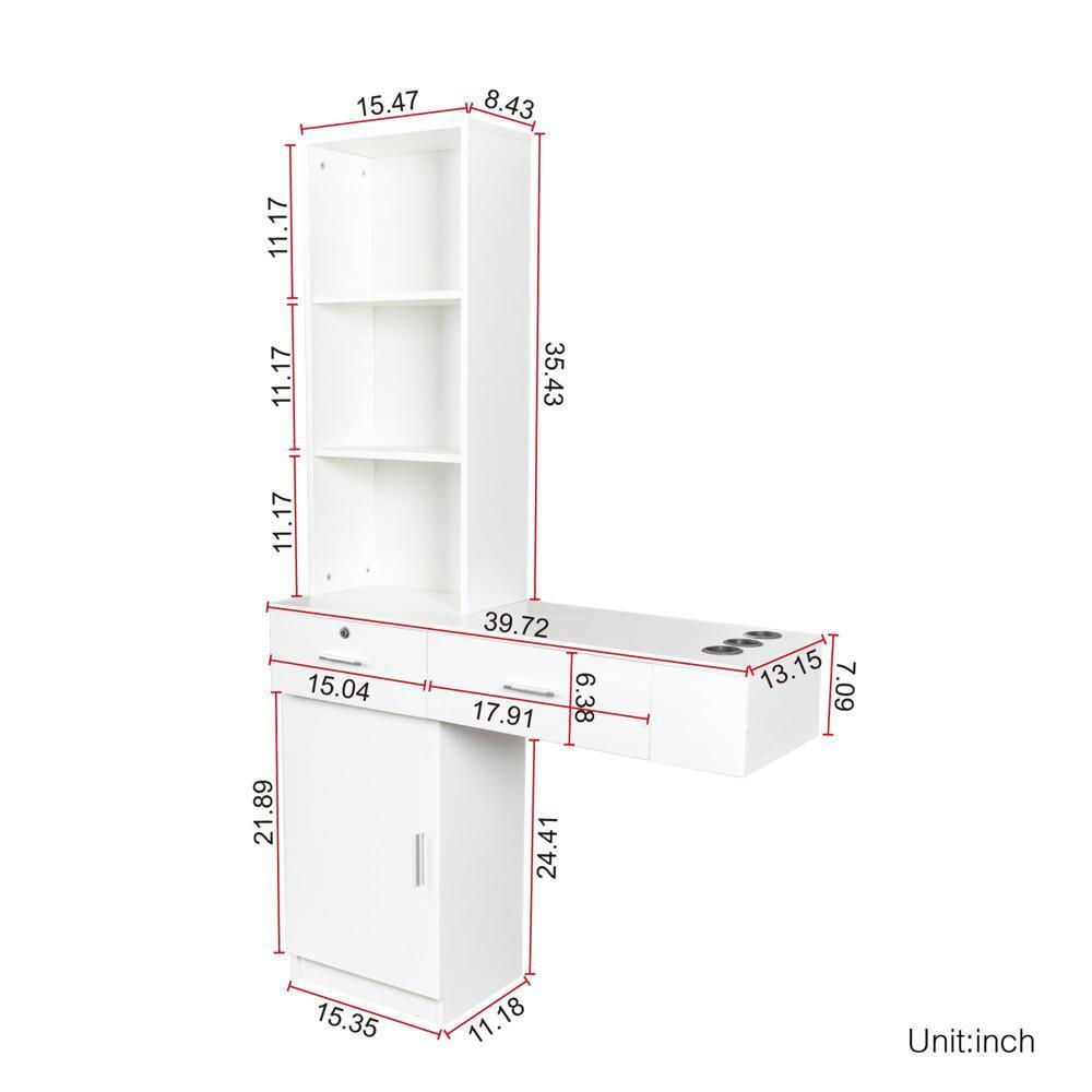 New Practcal White modern simple hair desk, multi-layer storage