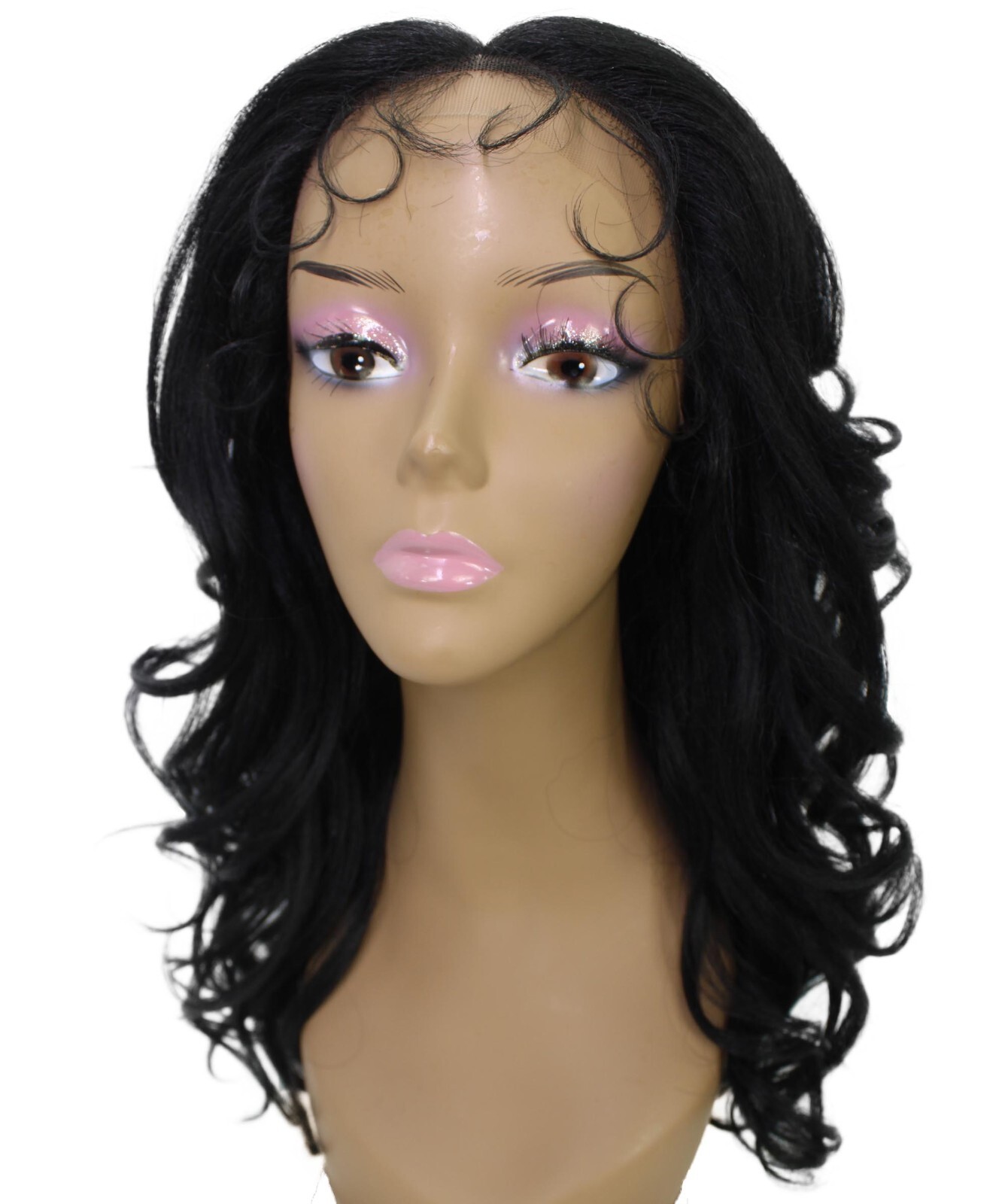 LUXLUXE Kiara Wavy Layered 18 in Long T Part Lace Front Wig, Heat Resistant