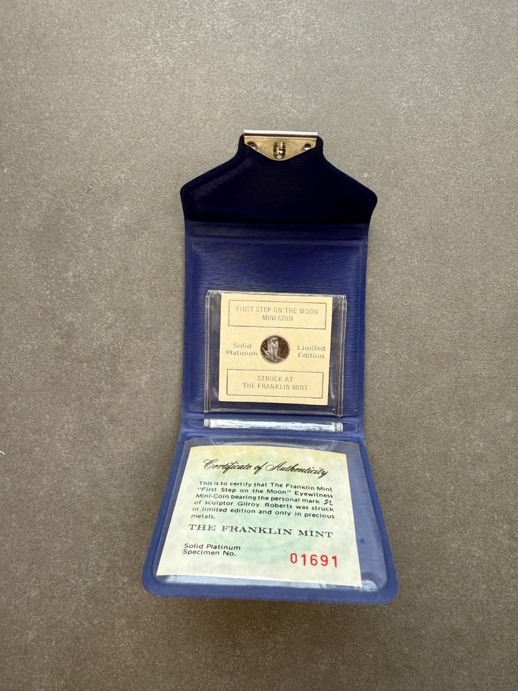 First Step on the Moon Limited Edition Solid Platinum Mini-Coin - Franklin Mint