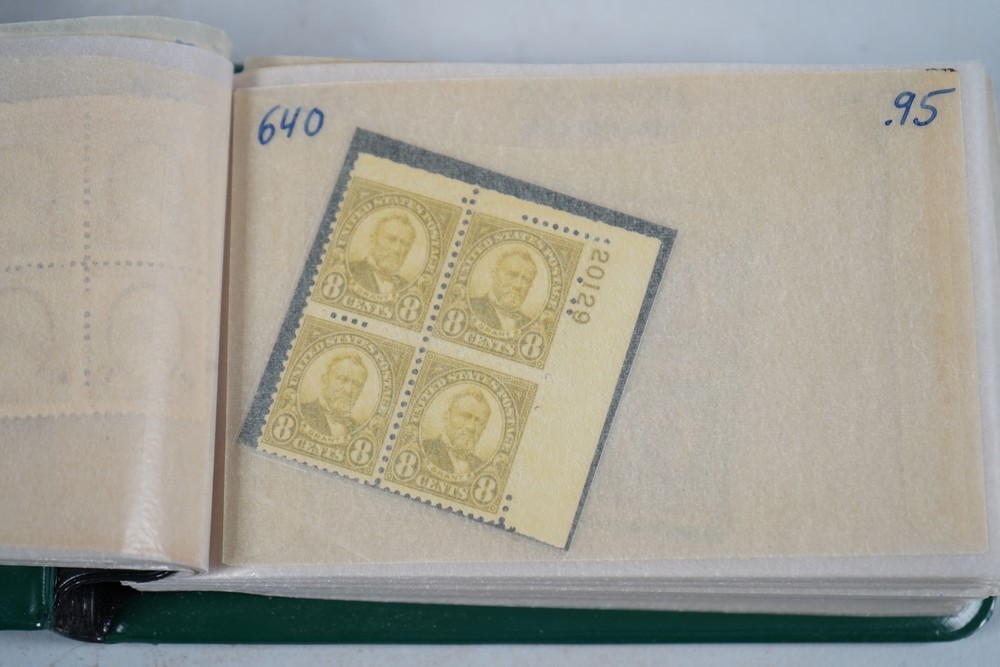 US COLLECTION OF 82 MINT BLOCKS PLATE BLOCKS & BOOKLET PANES IN SMALL ALBUM