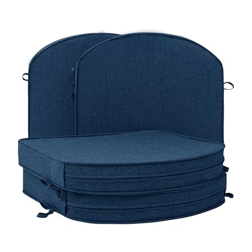 Outdoor Chair Cushions, Fade-Resistant & Water 19" x 19" 4 Pack Navy Blue
