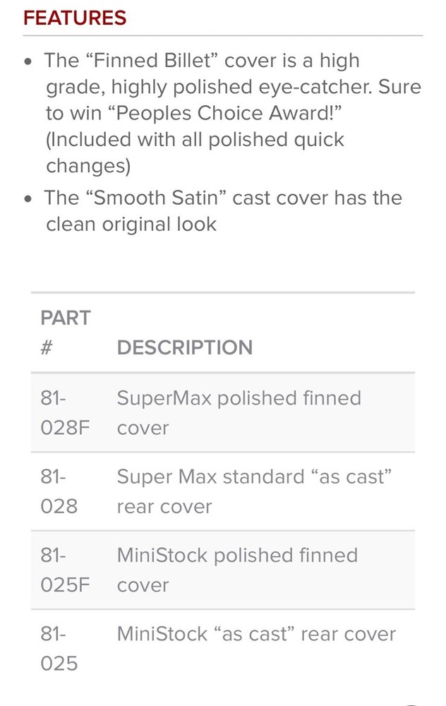 Speedway Engineering SuperMax Quick Change Rear End Cover