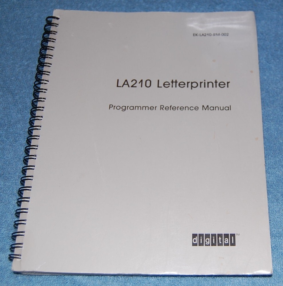 digital LA210 Letterprinter Programmer Reference Manual (EK-LA210-RM-002) Spiral