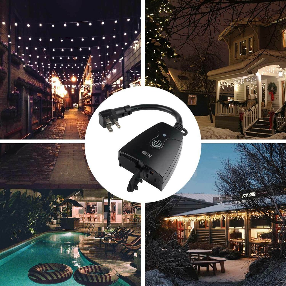 HBN Outdoor Wireless Remote Control Light Switch Outlet Plug 100 FT long Range