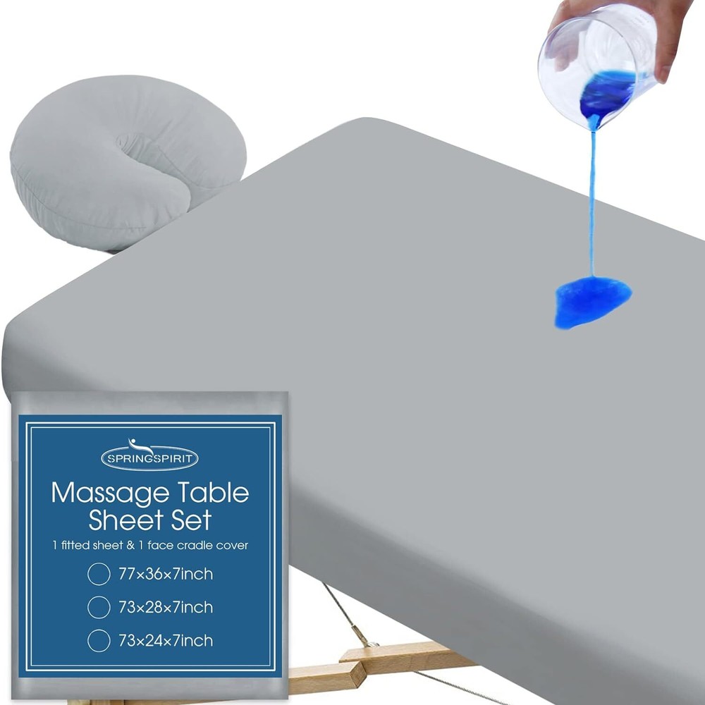 2-Piece Waterproof Massage Table Sheet Set Include Soft Sheet Face Cradle Cover