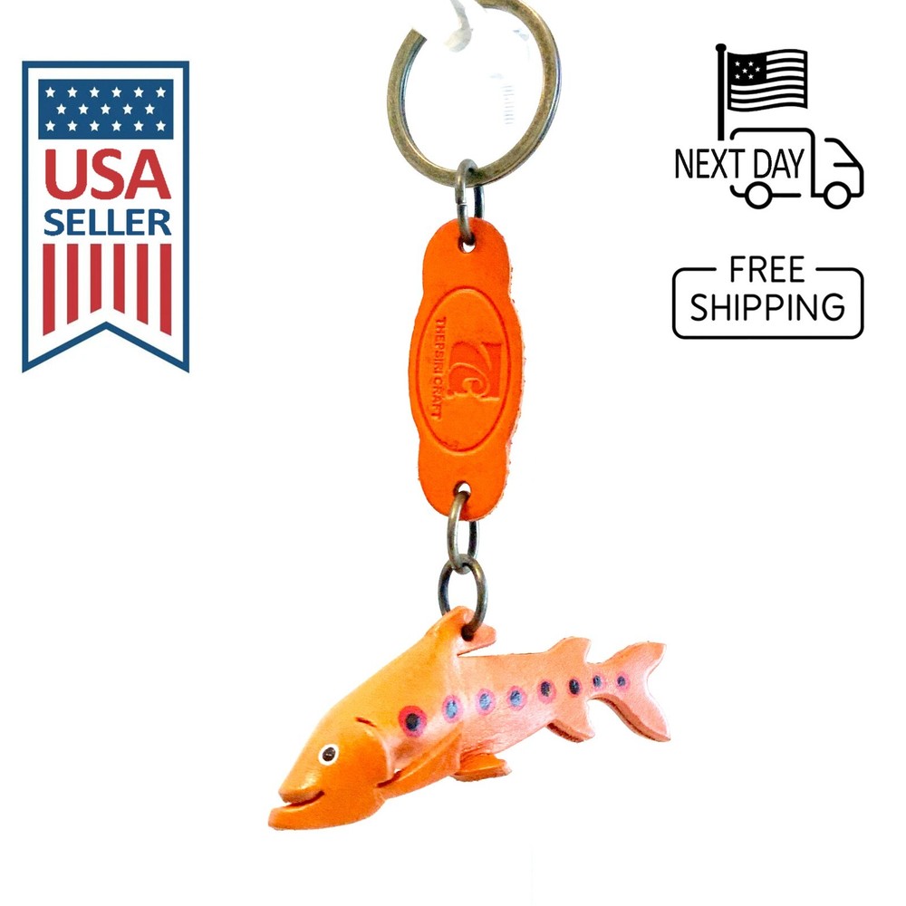Sea Trout Handmade Leather Keyring