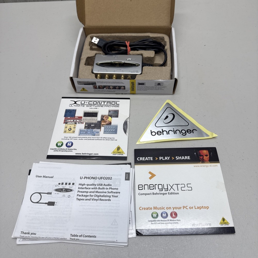 Behringer U-Phono UFO202 USB Audio Interface w/ Phono Preamp