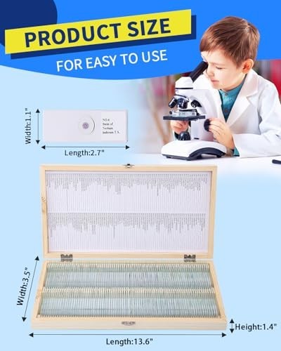 160-Pcs Educational Microscope Slides Set with Specimens for Biology Experiments