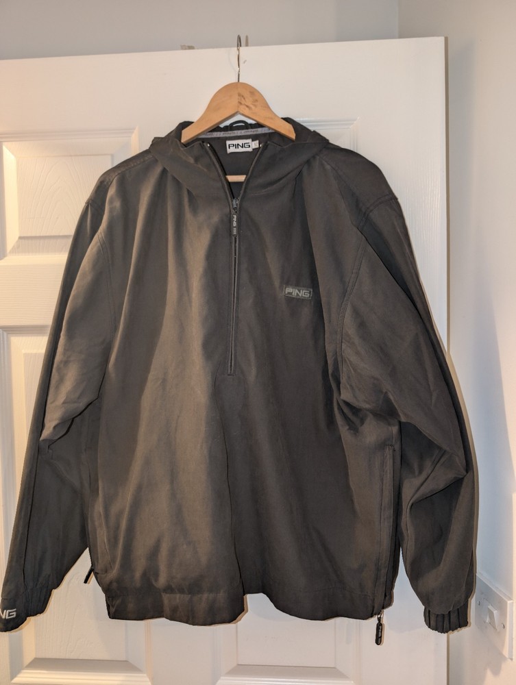 Ping Size Large 1/2 Zip Jacket/ Shower Pullover  Good Condition Dark Grey/Black